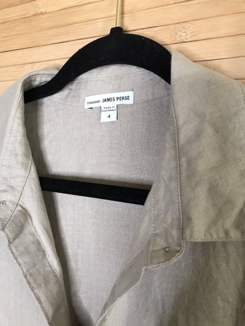 STANDARD JAMES PERSE 100% Linen Button Down Shirt Dress sand tan Size 4 - Picture 4 of 5